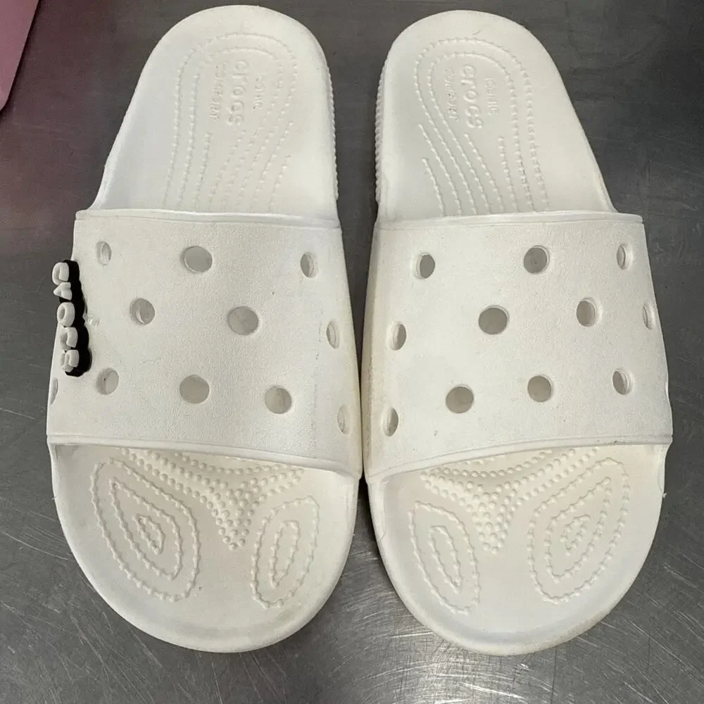 Crocs Unisex/Adult Classic Slide V2 Sandal White US Men's 8 Women's 10